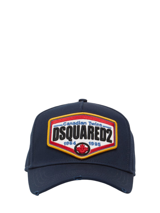 Dsquared2: Logo棉质棒球帽 - 蓝色 - men_0 | Luisa Via Roma