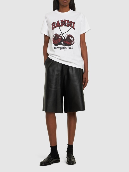 GANNI: Cherry basic jersey relaxed t-shirt - women_1 | Luisa Via Roma