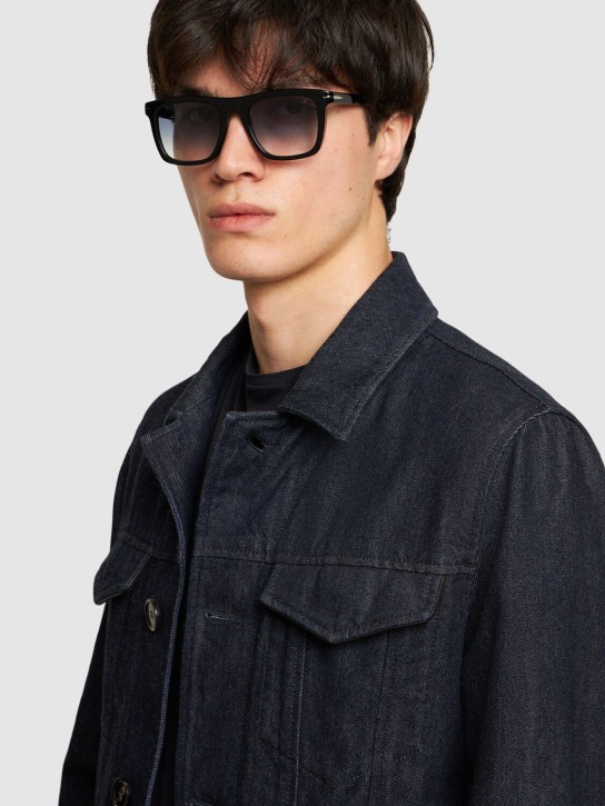 DB Eyewear by David Beckham: Gafas de sol cuadradas DB de acetato - Negro/Azul - men_1 | Luisa Via Roma