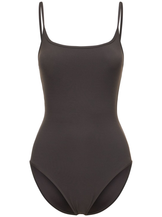 Toteme: Square neck one piece swimsuit - Grey - women_0 | Luisa Via Roma
