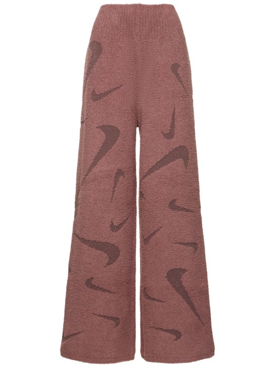 Nike: Wool blend knit pants - Brown - women_0 | Luisa Via Roma