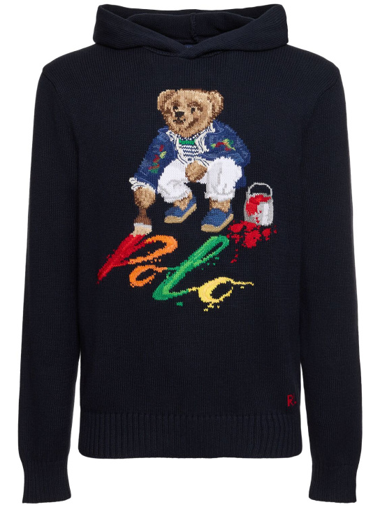 Polo Ralph Lauren: Knitted bear sweater - Navy - men_0 | Luisa Via Roma