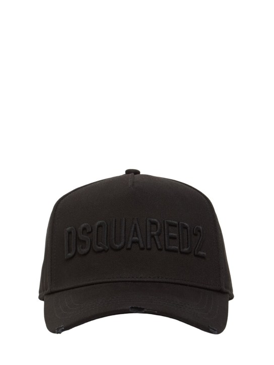 Dsquared2: Technicolor棉质棒球帽 - 黑色 - men_0 | Luisa Via Roma