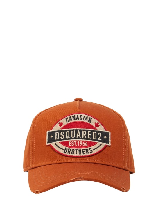 Dsquared2: Canadian Brothers cotton baseball hat - Brown - men_0 | Luisa Via Roma