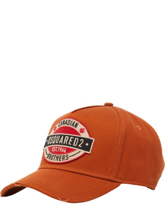 Dsquared2: Canadian Brothers cotton baseball hat - Brown - men_1 | Luisa Via Roma