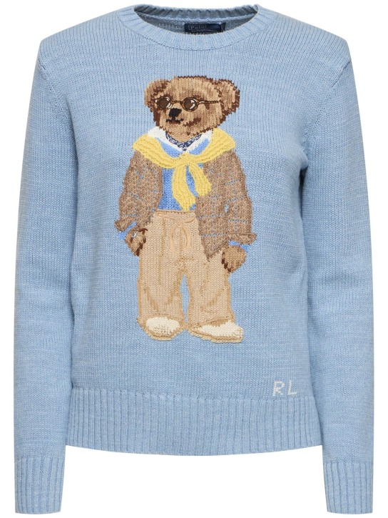 Polo Ralph Lauren: Prove bear cotton sweater - Blue - women_0 | Luisa Via Roma