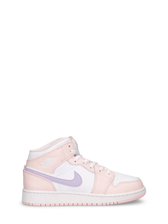 Nike: Sneakers "Air Jordan 1 Mid" - Pink Wash/Viole - kids-boys_0 | Luisa Via Roma