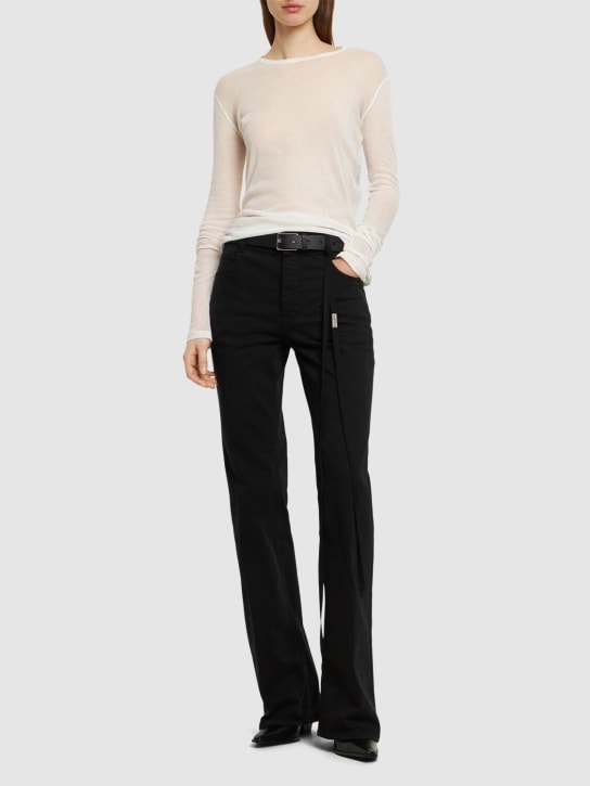 Ann Demeulemeester: Jeans slim de denim de algodón - Negro - women_1 | Luisa Via Roma