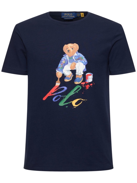 Polo Ralph Lauren: T-shirt Painting Bear - Cruise Navy - men_0 | Luisa Via Roma