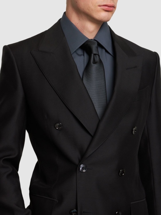 Tom Ford: Cravatta Solid in twill di seta 8cm - Indigo - men_1 | Luisa Via Roma
