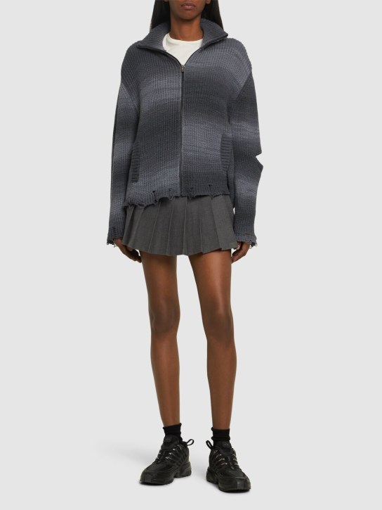 A Paper Kid: Unisex striped knitted jacket - Black - women_1 | Luisa Via Roma