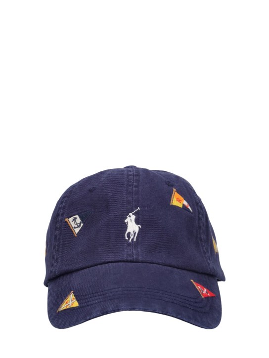 Polo Ralph Lauren: Cappello con ricami - Blu/Multi - men_0 | Luisa Via Roma