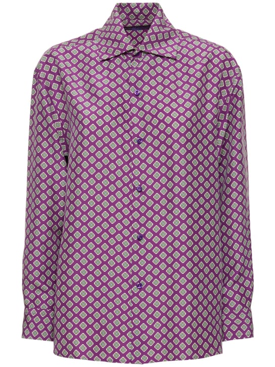 Ralph Lauren Collection: Camisa de seda - Multi/Púrpura - women_0 | Luisa Via Roma