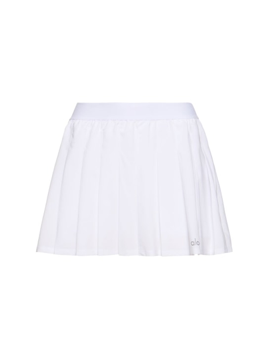 Alo Yoga: Varsity Tennis tech skirt - White - women_0 | Luisa Via Roma