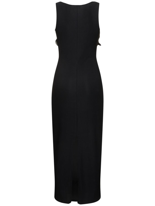 Magda Butrym: Jersey midi dress w/ flowers - Black - women_4 | Luisa Via Roma