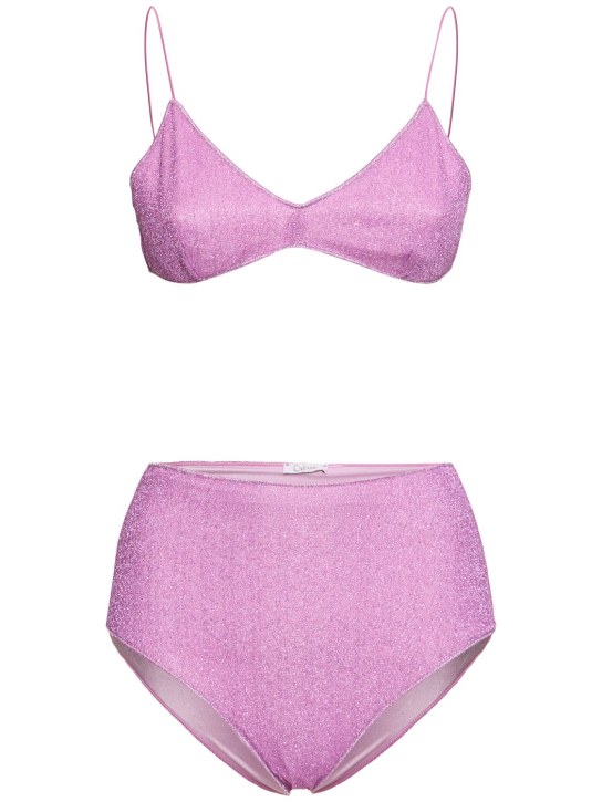 Oséree Swimwear: 金银丝高腰比基尼 - 紫色 - women_0 | Luisa Via Roma