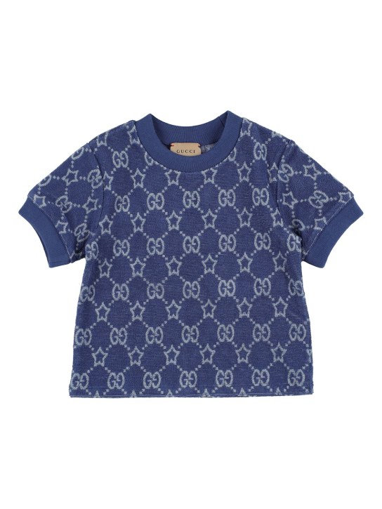 Gucci: T-Shirt aus Baumwollmischung „GG“ - kids-girls_0 | Luisa Via Roma