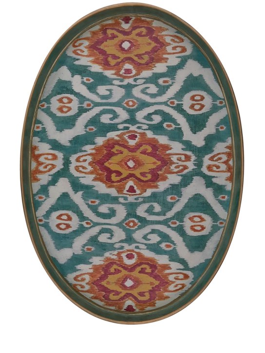 Les Ottomans: Ikat hand-painted iron tray - Multicolore - ecraft_0 | Luisa Via Roma
