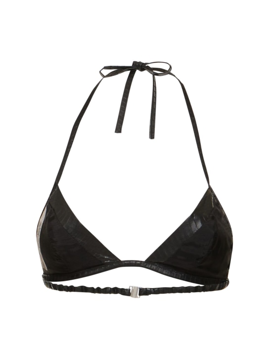 Rick Owens: Reggiseno a triangolo in pelle stampa serpente - women_5 | Luisa Via Roma
