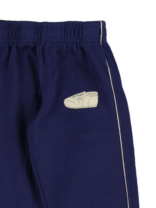 Mini Rodini: Pantaloni in felpa di cotone stampata - Navy - kids-boys_1 | Luisa Via Roma