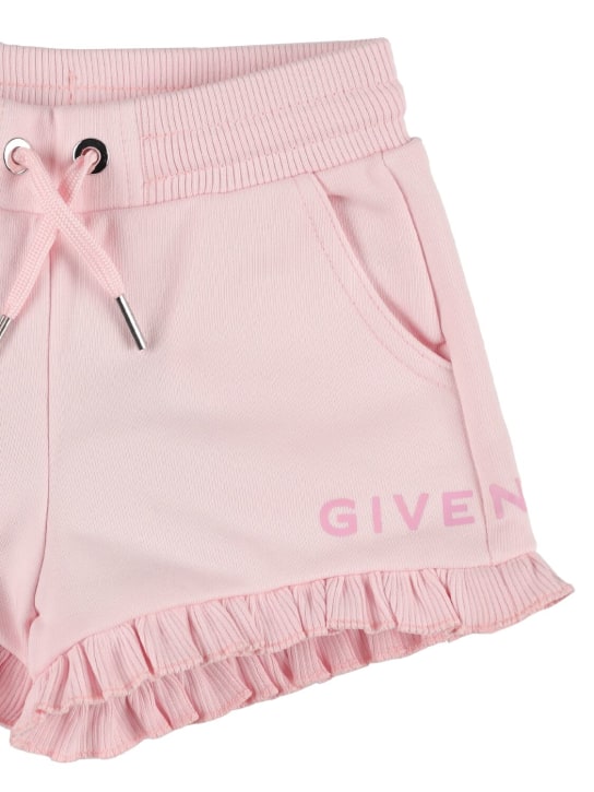 Givenchy: Cotton blend shorts - Pink - kids-girls_1 | Luisa Via Roma