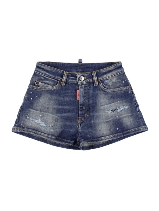 Dsquared2: Shorts de denim de algodón - Azul - kids-girls_0 | Luisa Via Roma