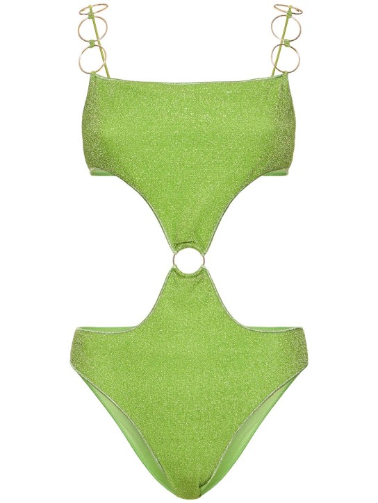 Oséree Swimwear: Costume intero Lumière con cutout - Verde - women_0 | Luisa Via Roma