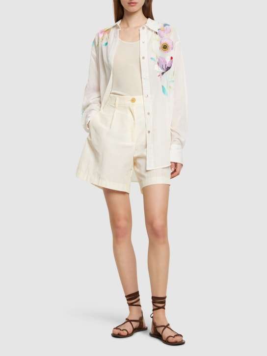 Forte_forte: Camisa de voilé de algodón con bordado - Multicolor - women_1 | Luisa Via Roma