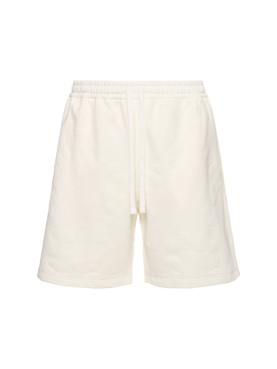 Gucci: Shorts in jersey di cotone - Avorio - men_0 | Luisa Via Roma