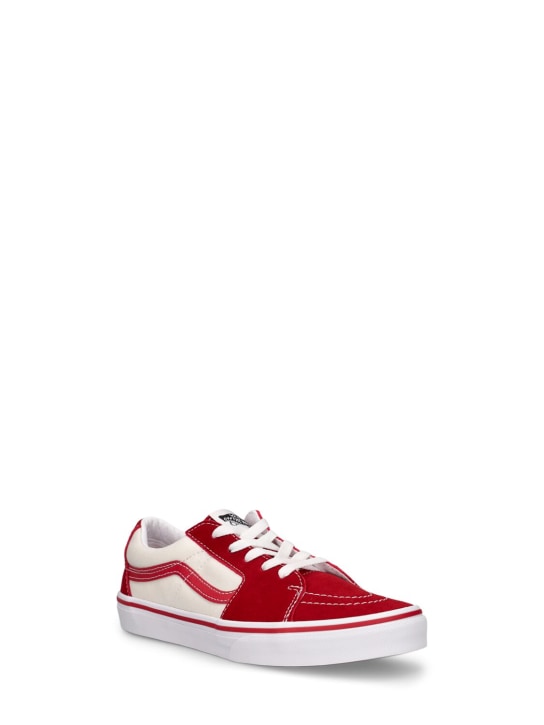 Vans: SK8-Low leather sneakers - Red/White - kids-boys_1 | Luisa Via Roma