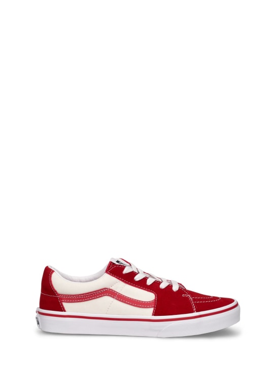 Vans: SK8-Low leather sneakers - Red/White - kids-boys_0 | Luisa Via Roma