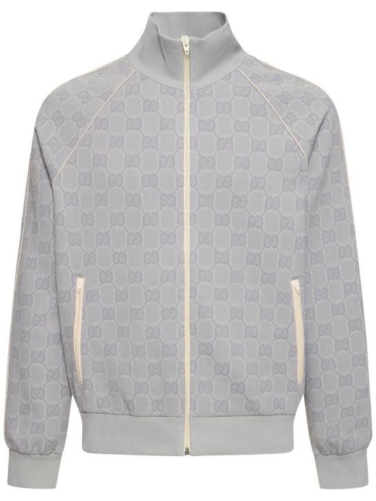 Gucci: GG details nylon zip-up jacket - men_0 | Luisa Via Roma
