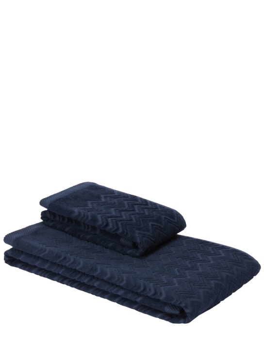 Missoni Home: Chalk set of 2 towels - Blue - ecraft_0 | Luisa Via Roma