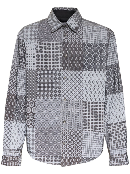 4SDesigns: Reflektierendes Hemd aus Stoff mit Druck - Grau - men_0 | Luisa Via Roma