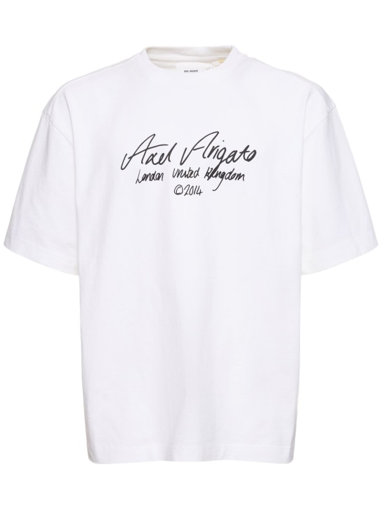 Axel Arigato: Camiseta Essentials de algodón - Blanco - men_0 | Luisa Via Roma