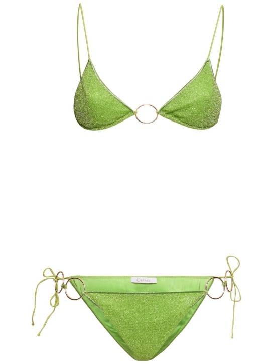 Oséree Swimwear: Lumière Microkini Ring bikini - Green - women_0 | Luisa Via Roma