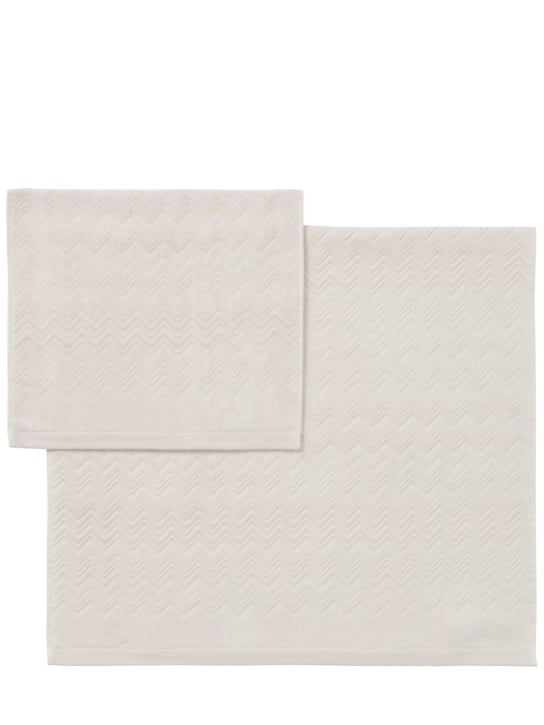 Missoni Home: Chalk set of 2 towels - Beige - ecraft_1 | Luisa Via Roma