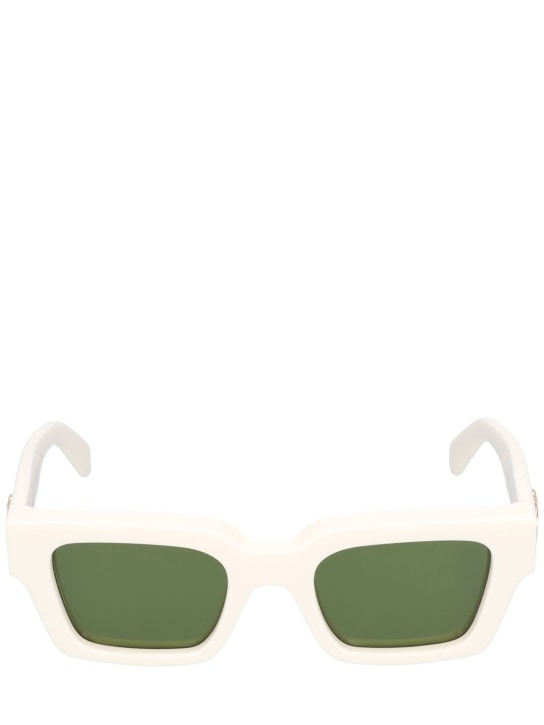 Off-White: Gafas de sol de acetato - Blanco/Verde - women_0 | Luisa Via Roma