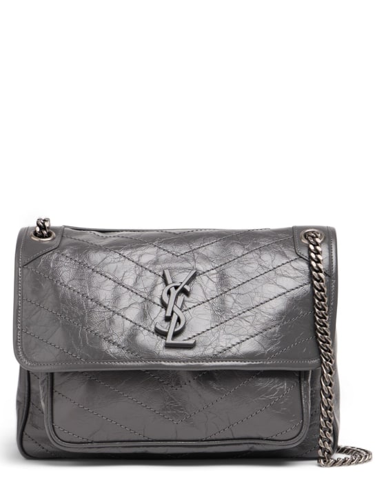 Saint Laurent: Medium Niki vintage leather shoulder bag - women_0 | Luisa Via Roma