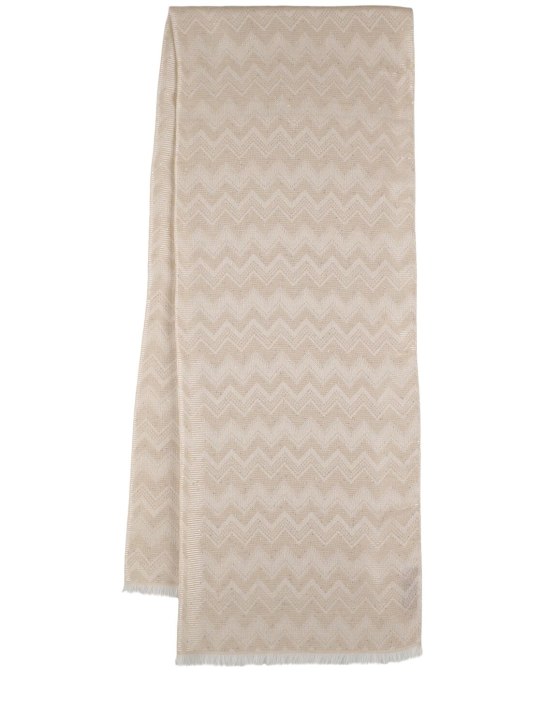 Missoni: Embellished viscose blend scarf - Beyaz - women_0 | Luisa Via Roma