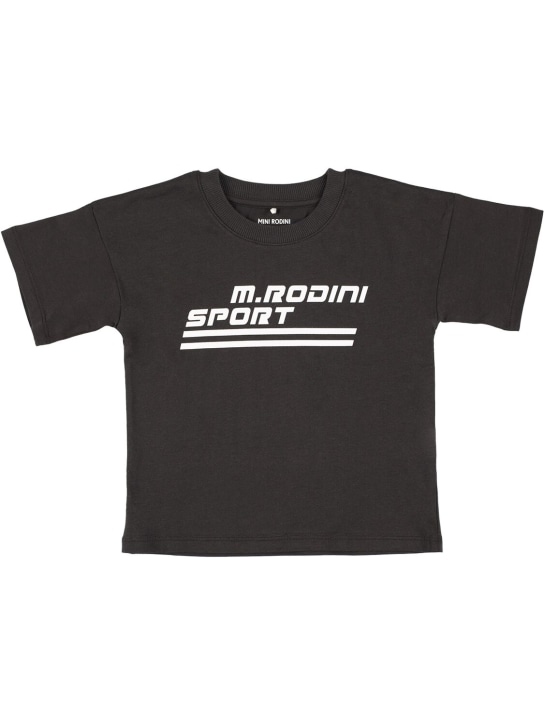 Mini Rodini: Camiseta de algodón estampada - Negro - kids-boys_0 | Luisa Via Roma