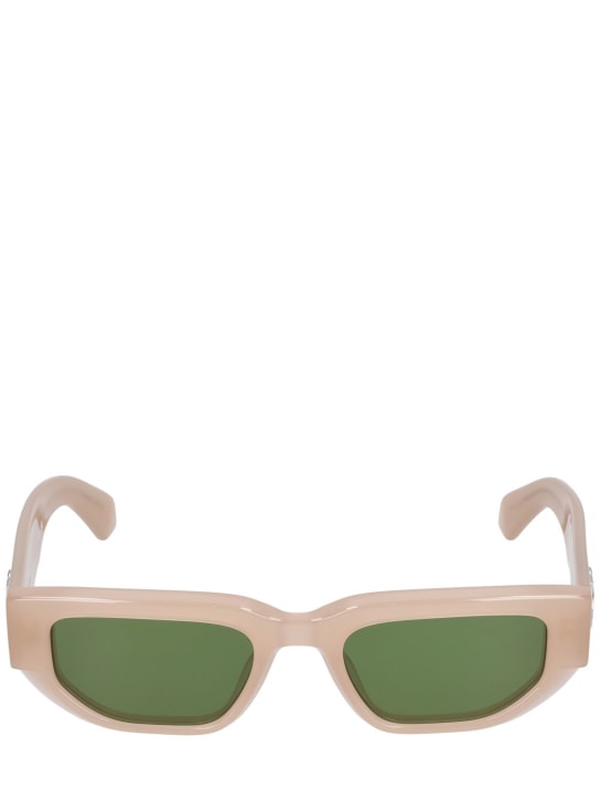 Off-White: Gafas de sol de acetato estampadas - Beige - women_0 | Luisa Via Roma
