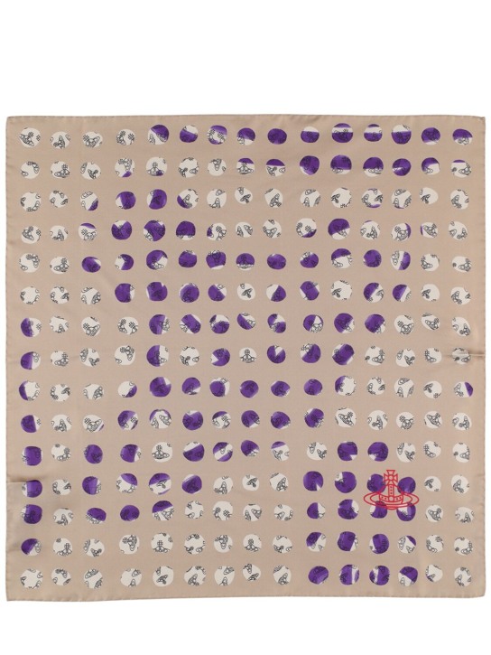 Vivienne Westwood: Quadratischer Seidenfoulard „Dots Pocket“ - Beige - women_0 | Luisa Via Roma