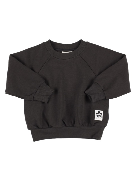 Mini Rodini: Organic cotton sweatshirt - Black - kids-girls_0 | Luisa Via Roma