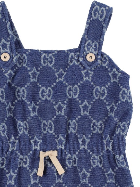 Gucci: Vestido de mezcla de algodón sin mangas - Azul - kids-girls_1 | Luisa Via Roma