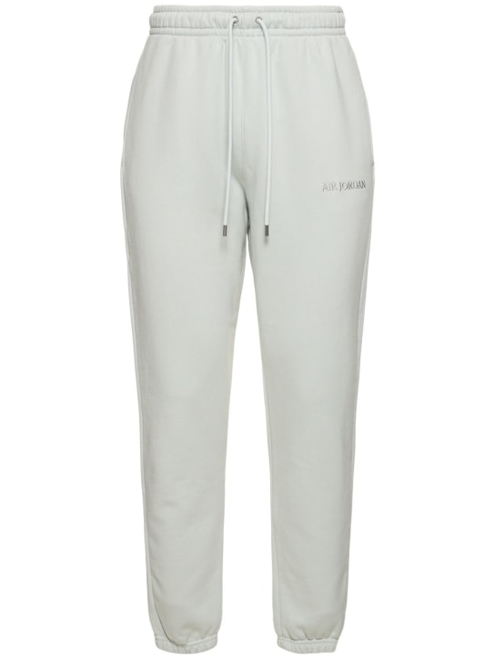 Nike: Jordan Wordmark Fleece pants - Light Silver - men_0 | Luisa Via Roma