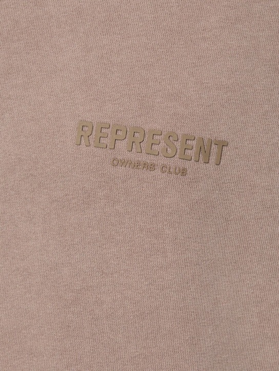 Represent: T-Shirt aus Baumwolle mit Owners Club-Logo - Champignon - men_1 | Luisa Via Roma