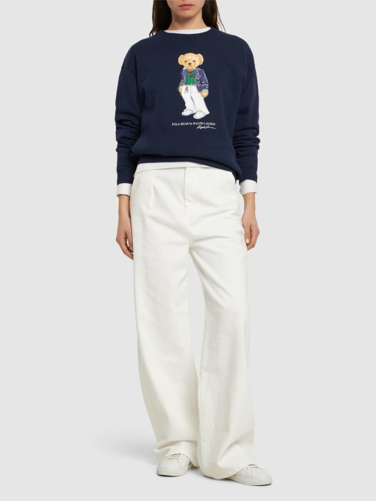 Polo Ralph Lauren: Sweatshirt aus Baumwollmischung „Riviera Bear“ - Blau - women_1 | Luisa Via Roma