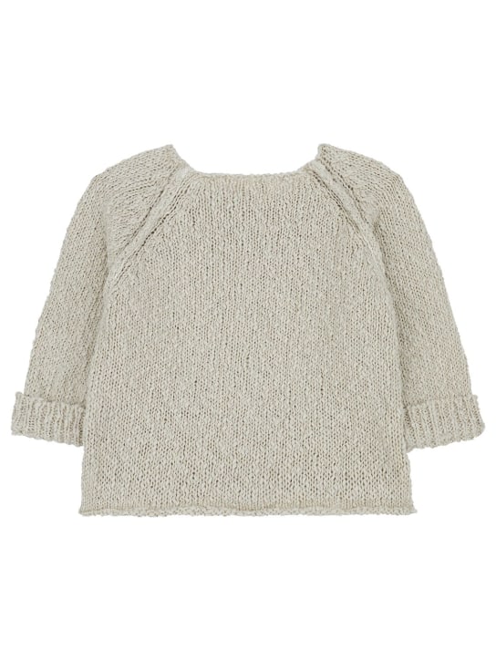 1 + IN THE FAMILY: Cotton & linen knit cardigan - Beige - kids-girls_1 | Luisa Via Roma