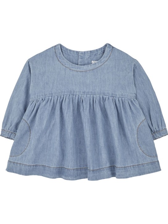 1 + IN THE FAMILY: Cotton chambray dress - Blue - kids-girls_0 | Luisa Via Roma